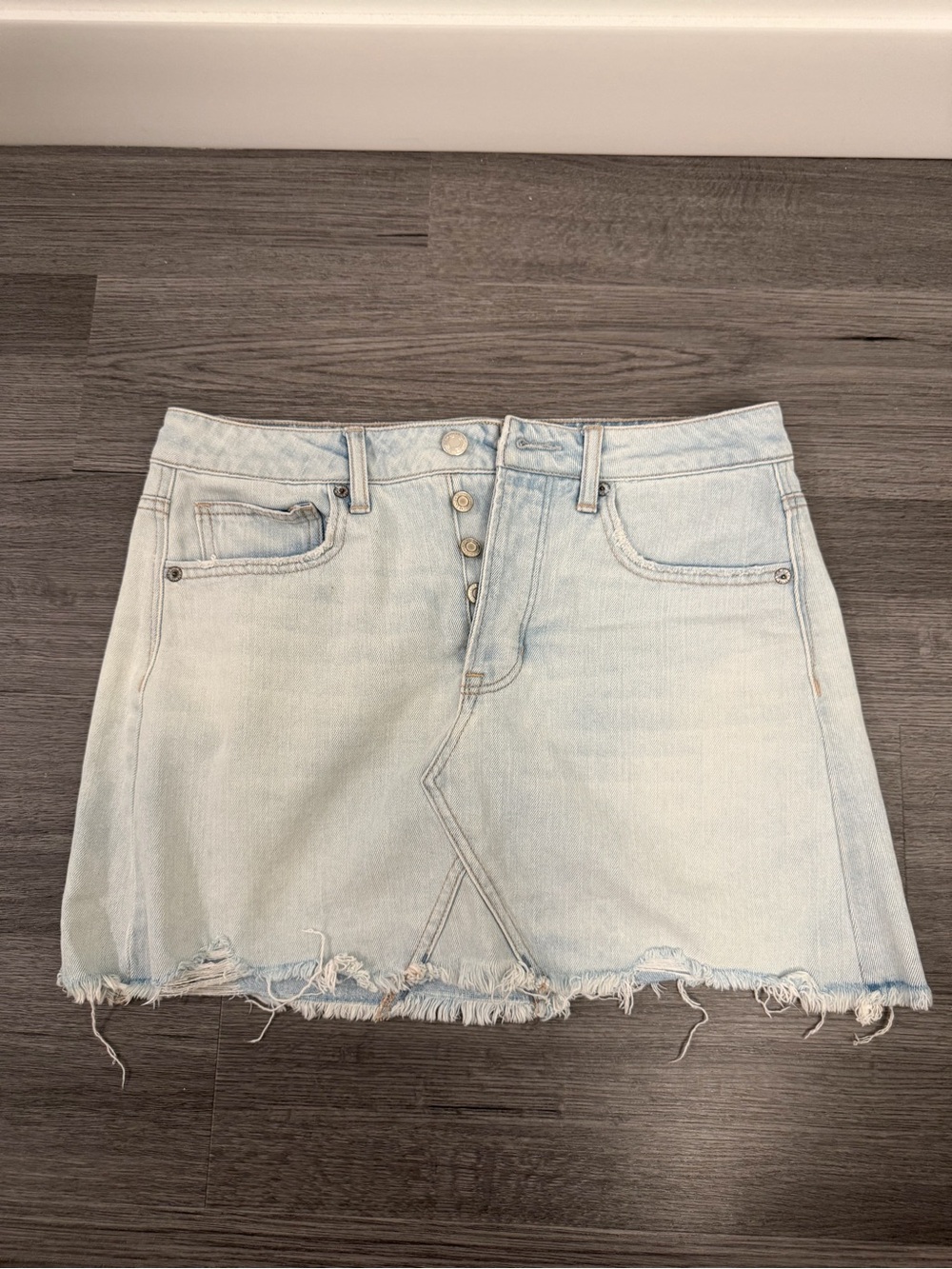 American Eagle Outfitters Light Wash Denim Mini Skirt - Pale Blue
